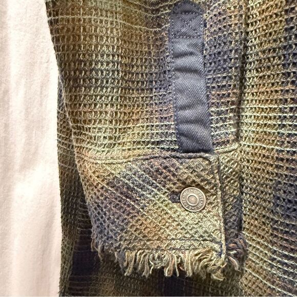 We the Free Anneli Plaid Shirt Jacket Shacket Tobacco Ombre Free People | Sz M - Picture 10 of 15